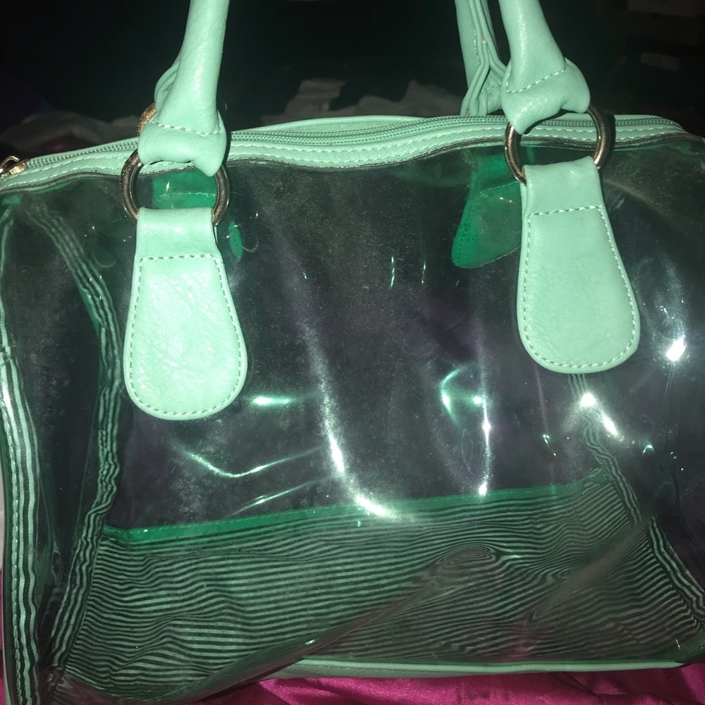 Turquoise Clear bag
